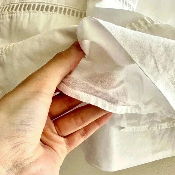 GAP White Flowy Airy Lattice Cutout A-Line Skirt, Minimalist Spring Skirt,Size 6 - Picture 6 of 16